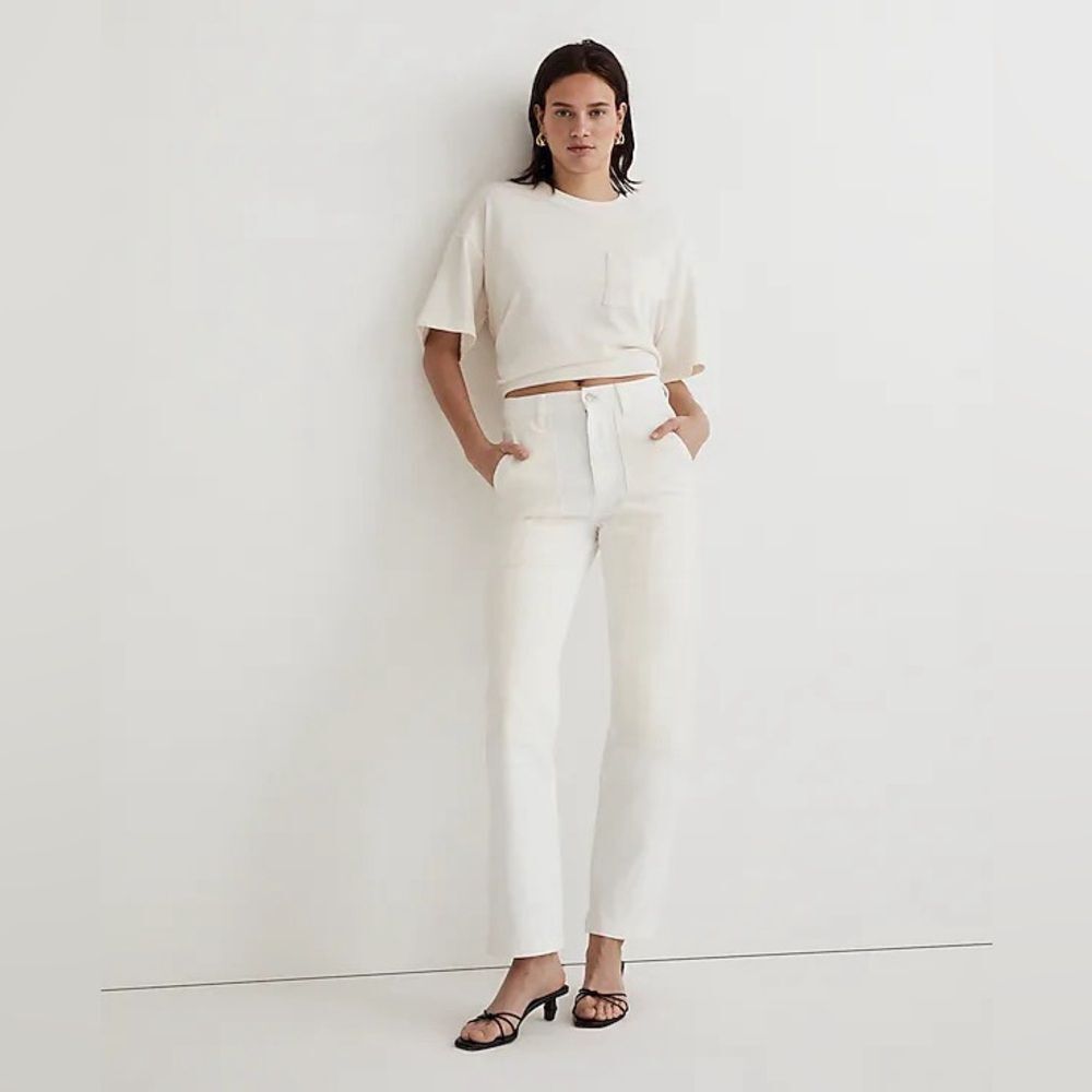 NWT Madewell The High Rise '90s Straight Jean: Two-Tone Workwear Edition